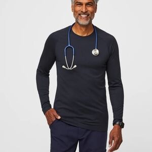 Figs Men's Makato Seamless Longsleeve Navy Underscrub Size 2X
